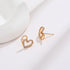 Minimalist hollow heart shaped earrings(X000684077)-Gold