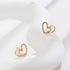 Minimalist hollow heart shaped earrings(X000684077)-Gold