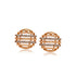 Mesh round zirconium studded earrings for women(X000447384)-Gold