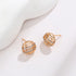 Mesh round zirconium studded earrings for women(X000447384)-Gold