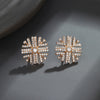 Micro inlaid zirconium snowflake earrings(X000440105)-Gold