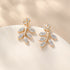 European and American minimalist geometric metal earrings(ER-P019)-Leaf