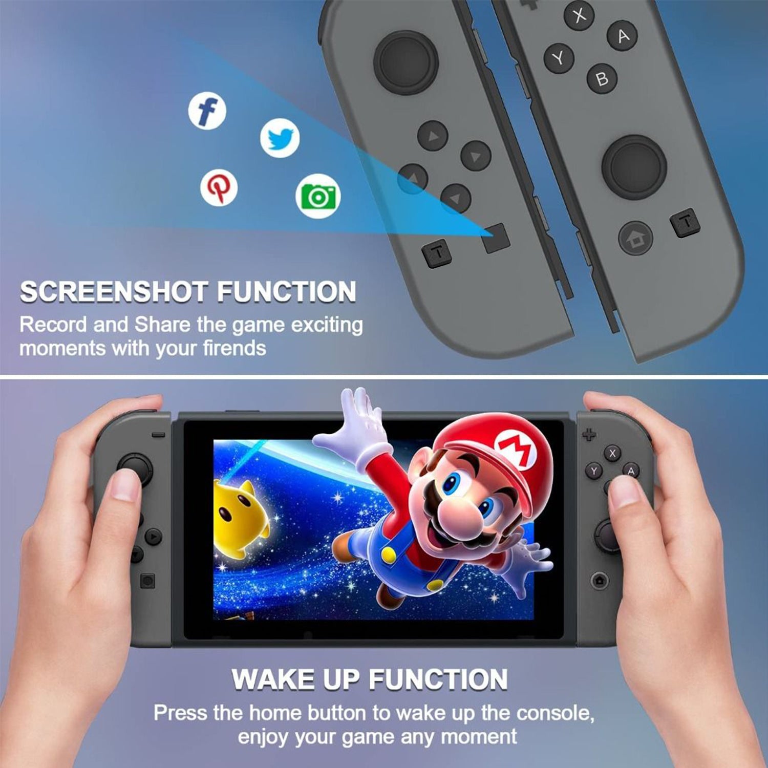 Switch joycon L & R Bluetooth Wireless Gamepad Controller w/Led