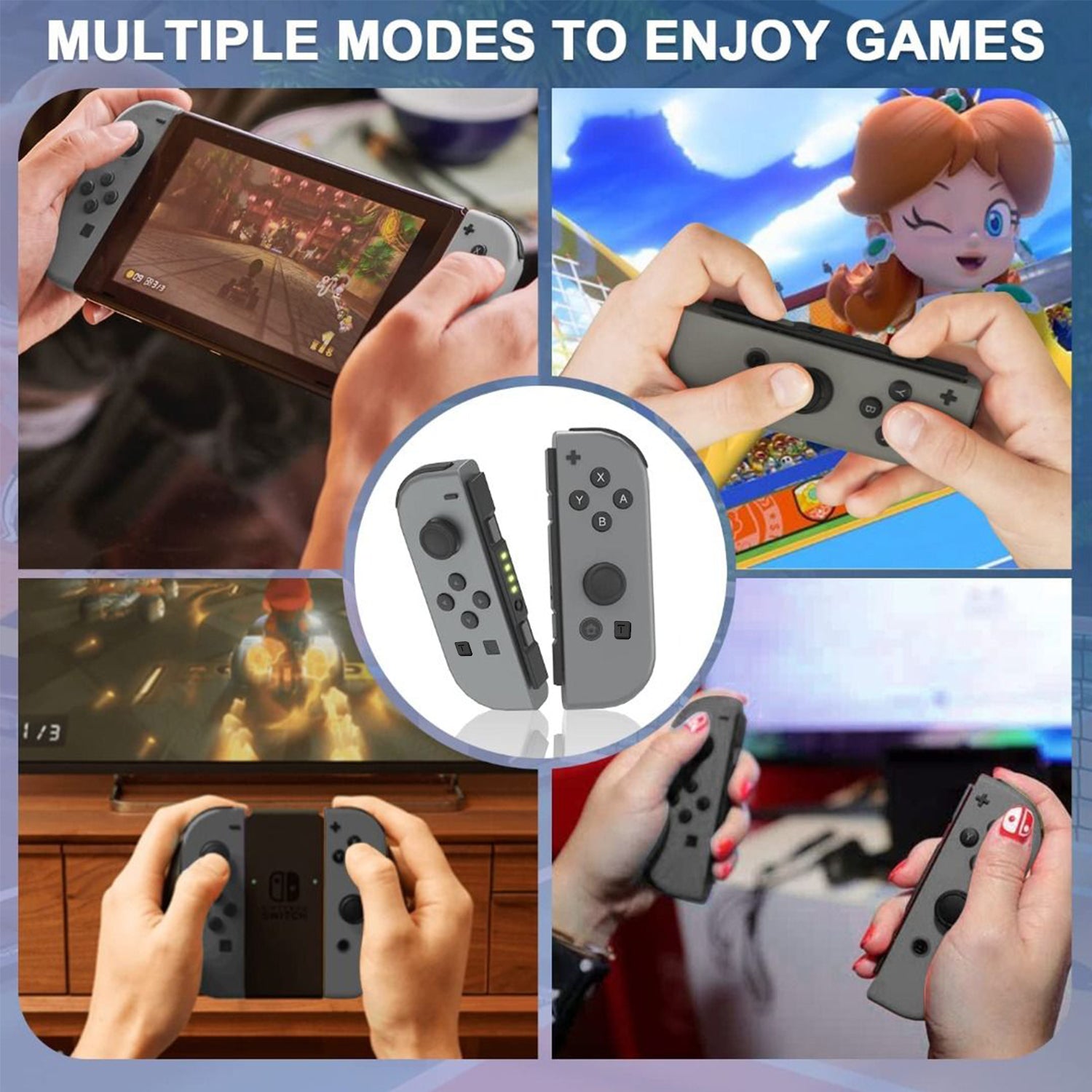 Switch joycon L & R Bluetooth Wireless Gamepad Controller w/Led