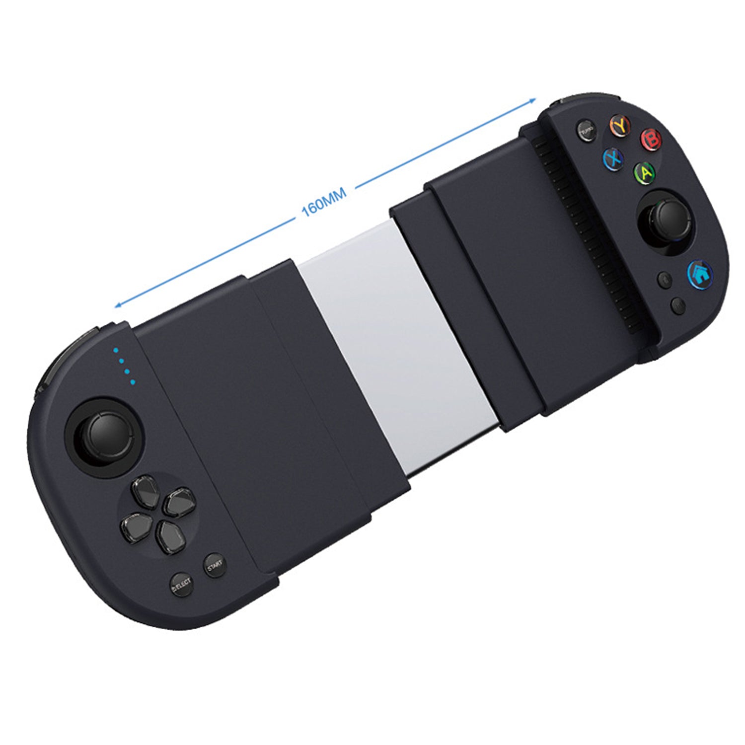 Mobile Game Controller, Retractable Mobile Phone Controller for iPhone/Android/PC, with Turbine, Hall Effect Rocker-Black