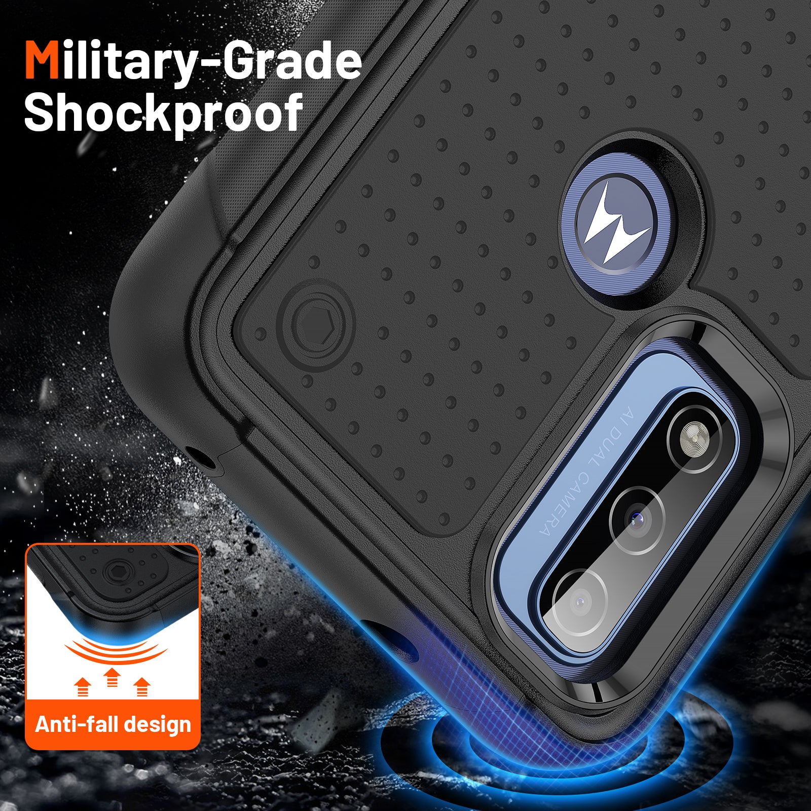 Durable Defener Shockproof Hard PC TPU Luxury of Moto G Pure/Moto G Power(2020)/Moto G Play(2023) Case