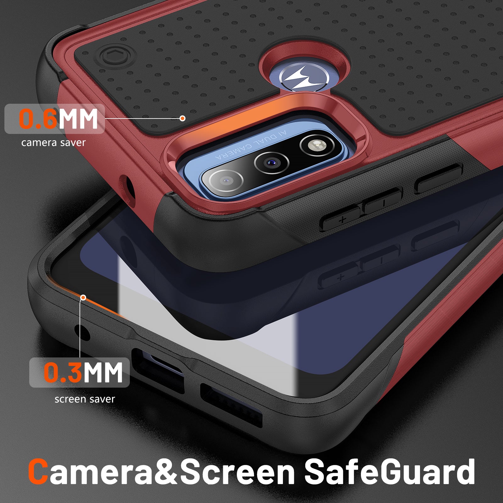 Durable Defener Shockproof Hard PC TPU Luxury of Moto G Pure/Moto G Power(2020)/Moto G Play(2023) Case