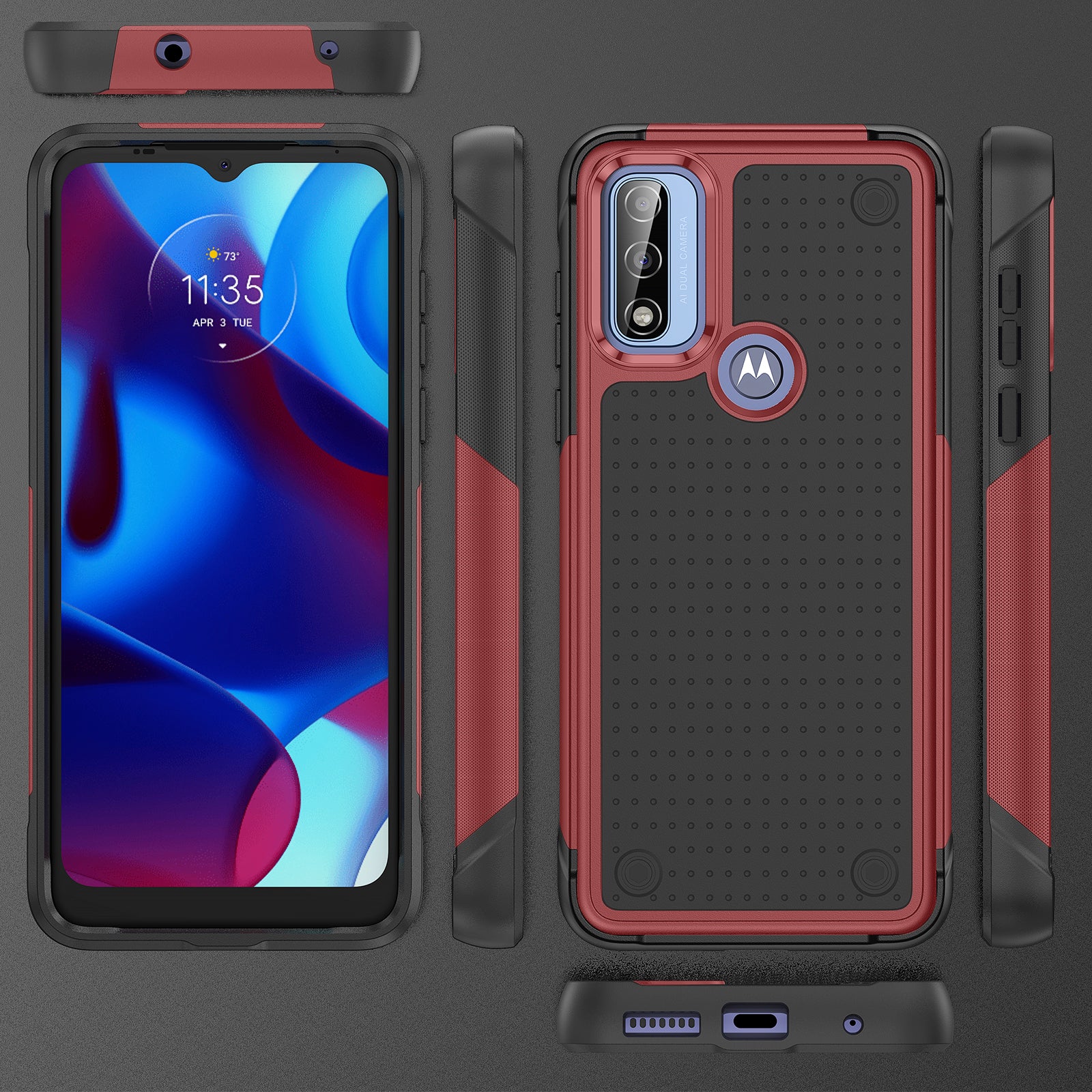 Durable Defener Shockproof Hard PC TPU Luxury of Moto G Pure/Moto G Power(2020)/Moto G Play(2023) Case