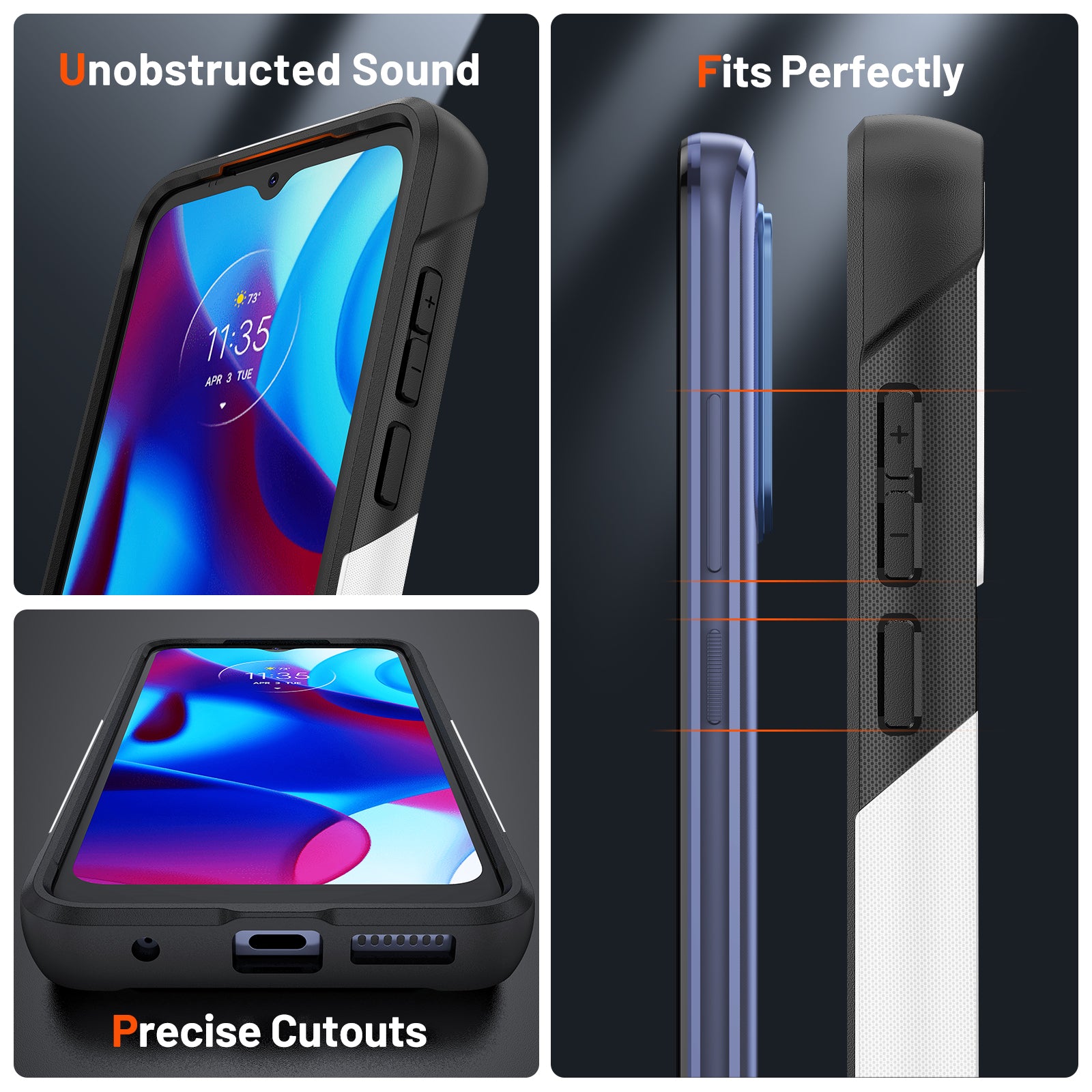 Durable Defener Shockproof Hard PC TPU Luxury of Moto G Pure/Moto G Power(2020)/Moto G Play(2023) Case