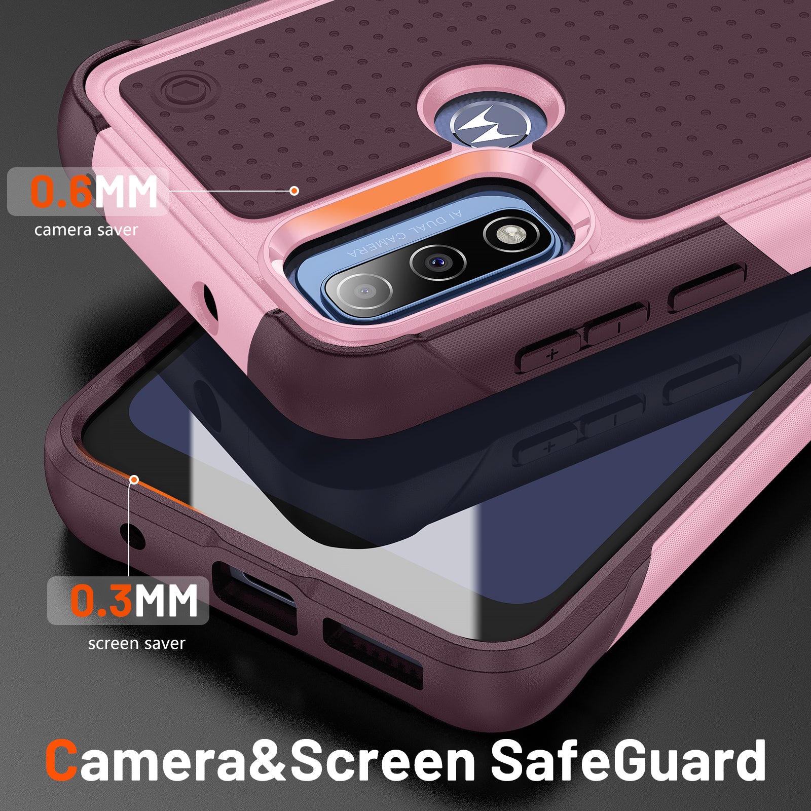 Durable Defener Shockproof Hard PC TPU Luxury of Moto G Pure/Moto G Power(2020)/Moto G Play(2023) Case