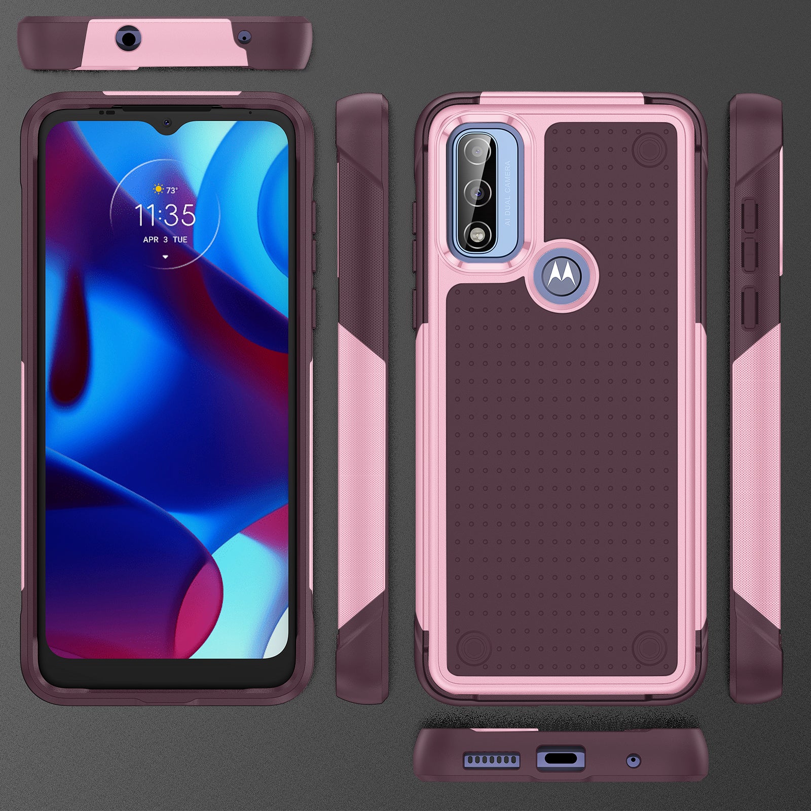 Durable Defener Shockproof Hard PC TPU Luxury of Moto G Pure/Moto G Power(2020)/Moto G Play(2023) Case