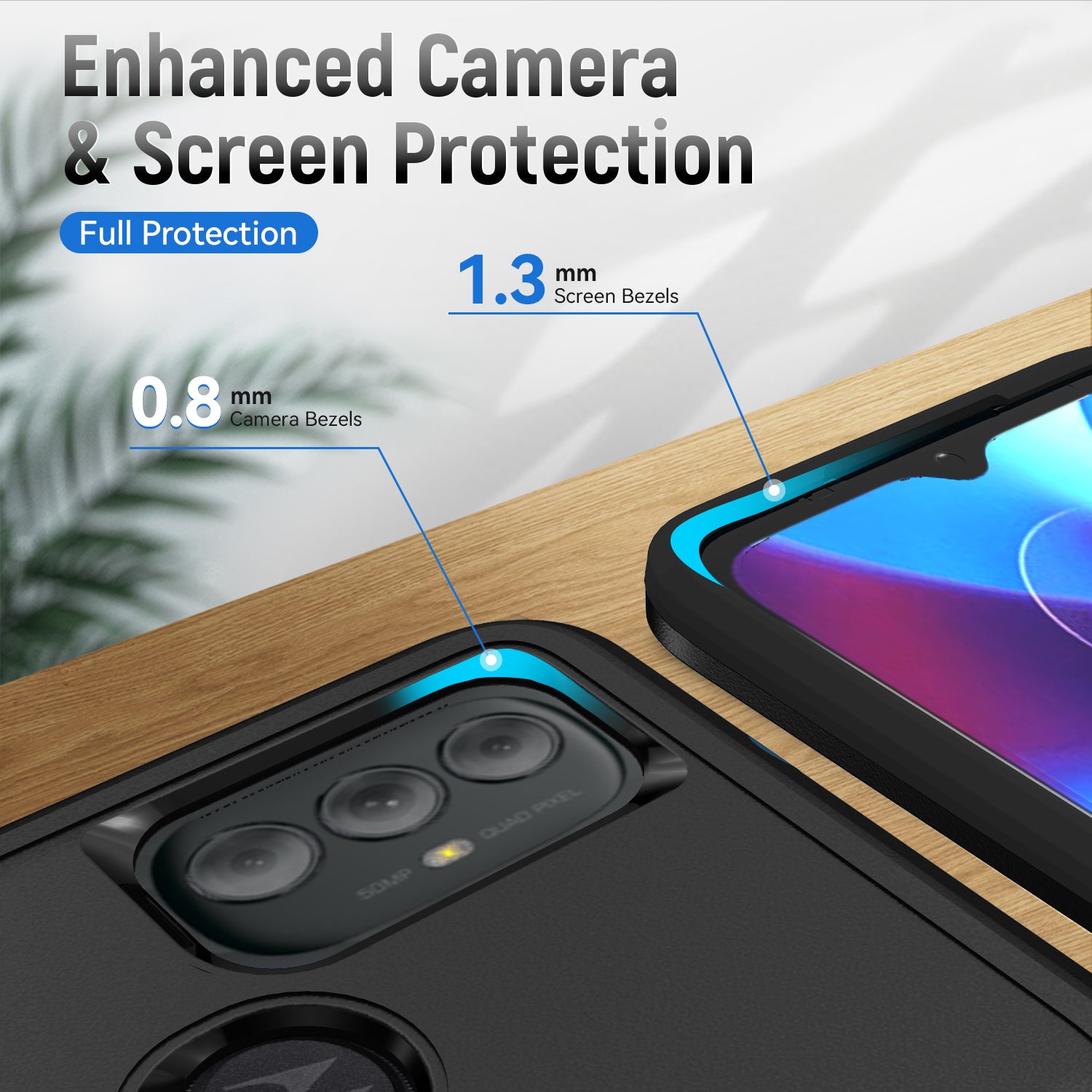 Kickstand Fully Protected  Heavy-Duty Shockproof of Moto G Pure/Moto G Power(2020)/Moto G Play(2023) Case