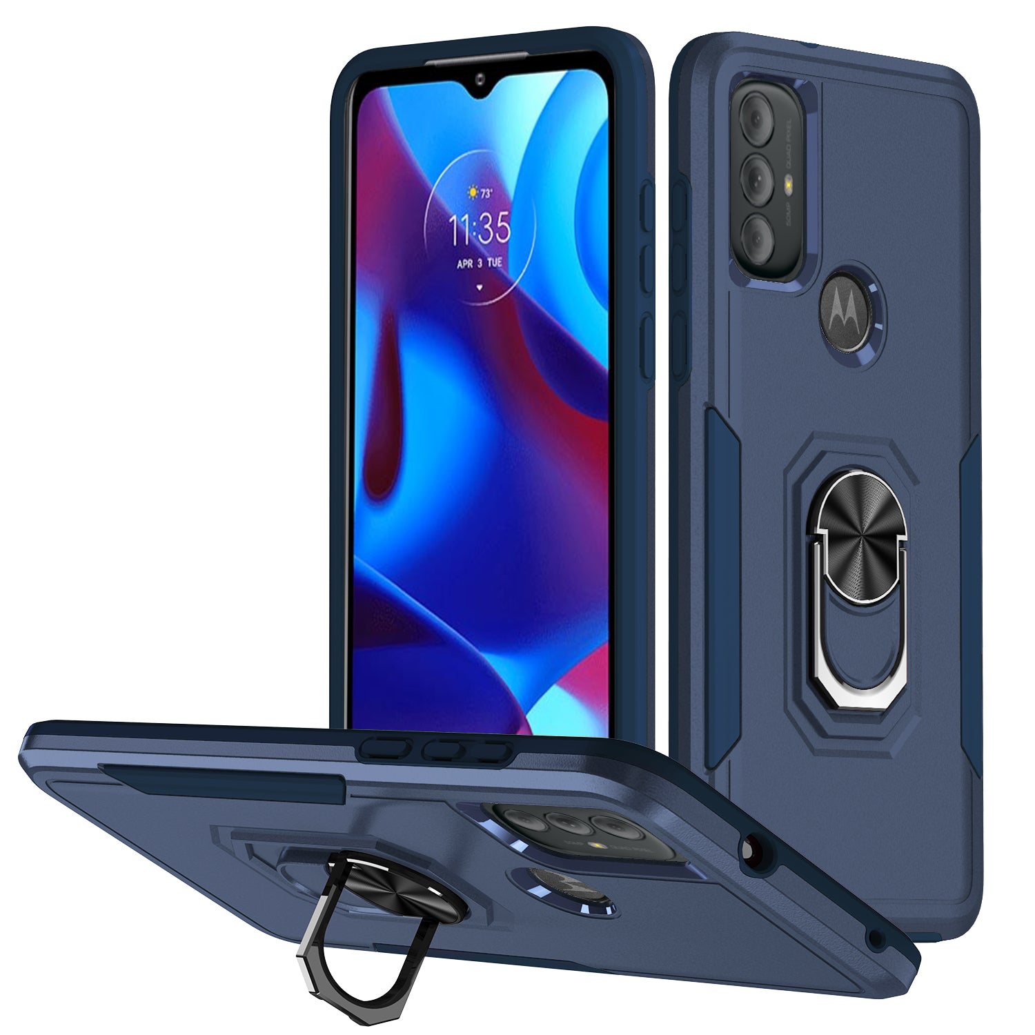 Kickstand Fully Protected  Heavy-Duty Shockproof of Moto G Pure/Moto G Power(2020)/Moto G Play(2023) Case