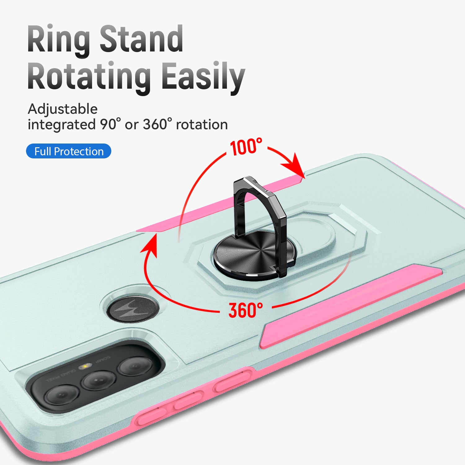 Kickstand Fully Protected  Heavy-Duty Shockproof of Moto G Pure/Moto G Power(2020)/Moto G Play(2023) Case