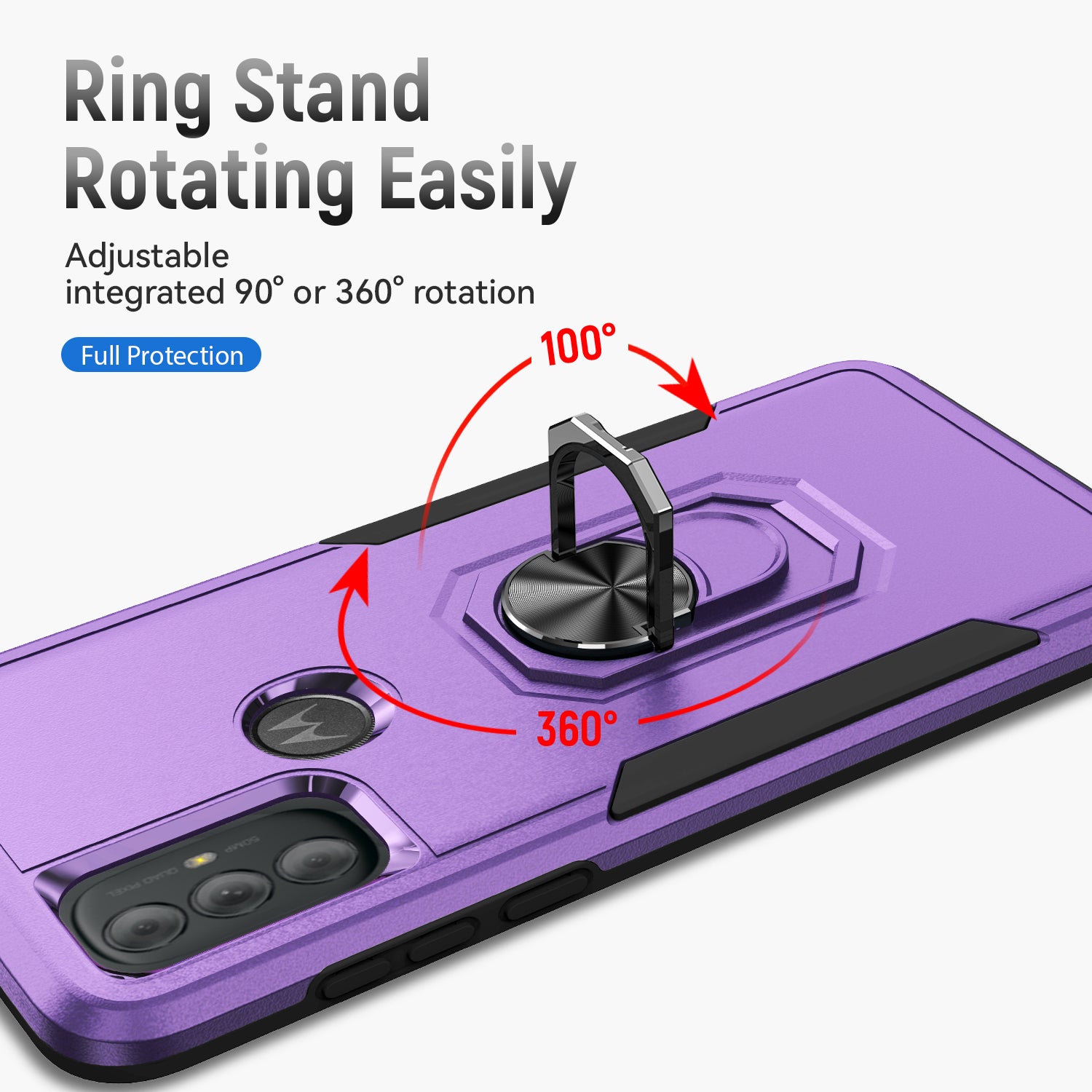 Kickstand Fully Protected  Heavy-Duty Shockproof of Moto G Pure/Moto G Power(2020)/Moto G Play(2023) Case