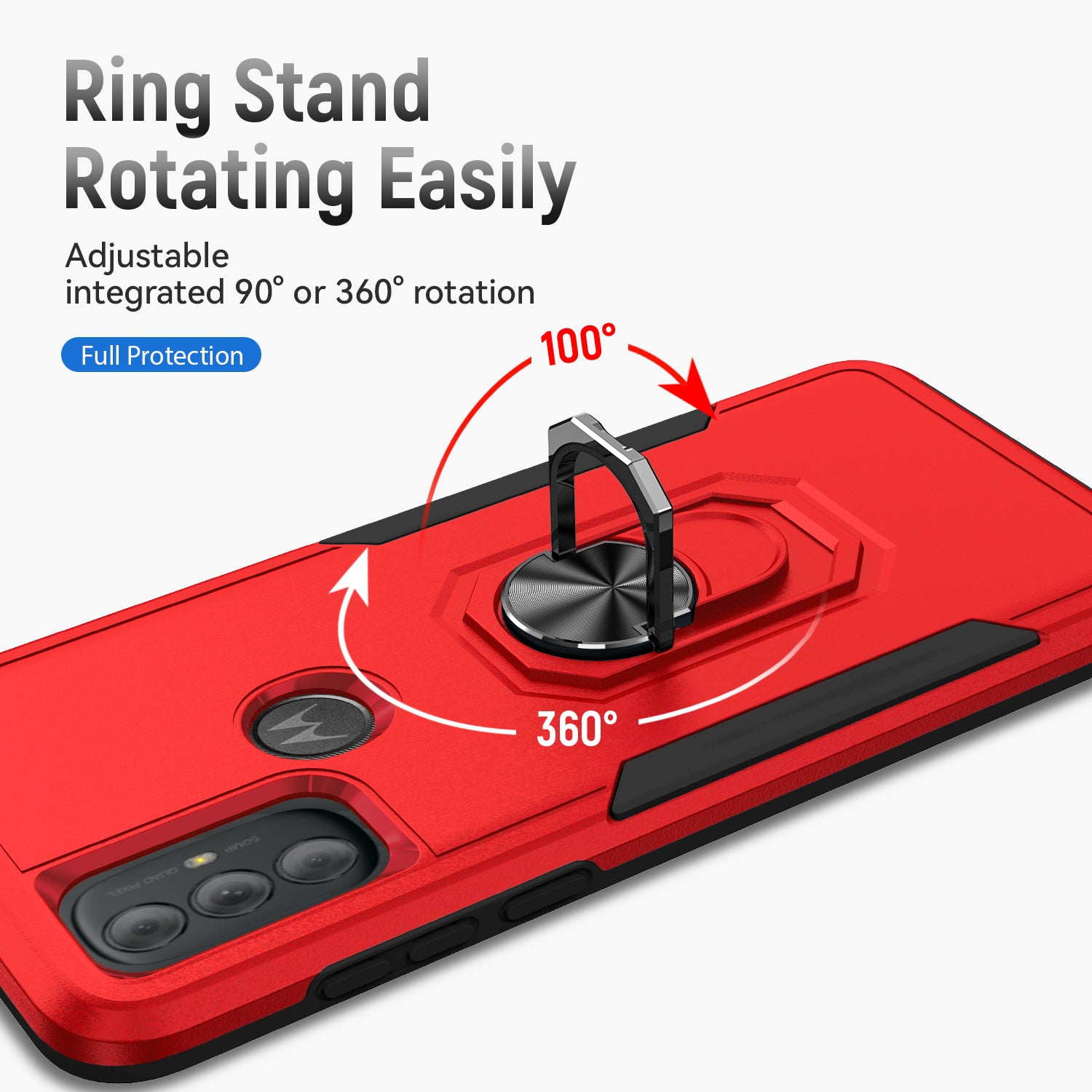 Kickstand Fully Protected  Heavy-Duty Shockproof of Moto G Pure/Moto G Power(2020)/Moto G Play(2023) Case