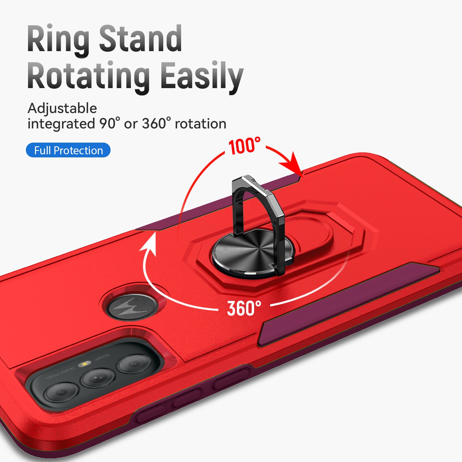 Kickstand Fully Protected  Heavy-Duty Shockproof of Moto G Pure/Moto G Power(2020)/Moto G Play(2023) Case