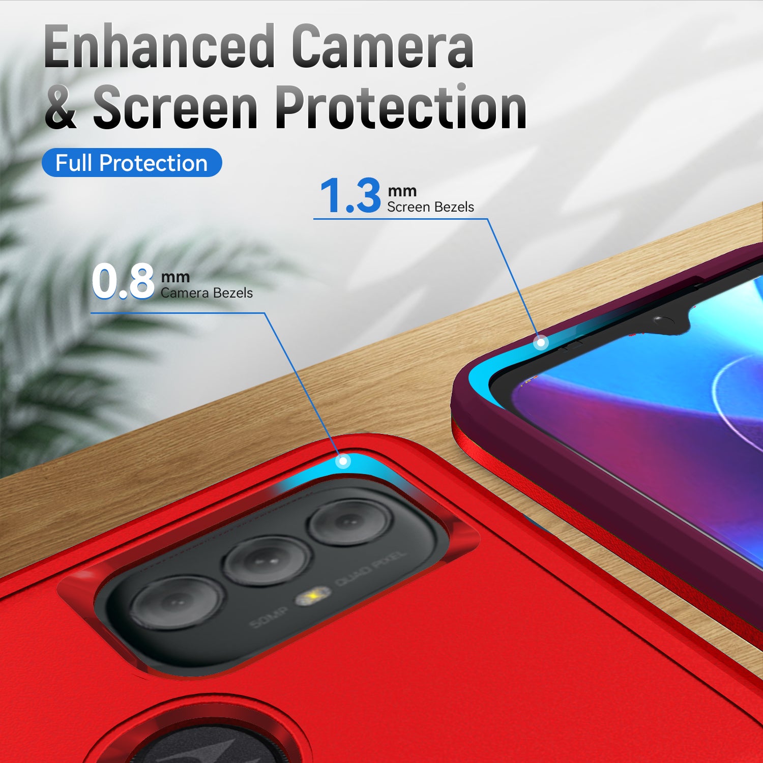 Kickstand Fully Protected  Heavy-Duty Shockproof of Moto G Pure/Moto G Power(2020)/Moto G Play(2023) Case