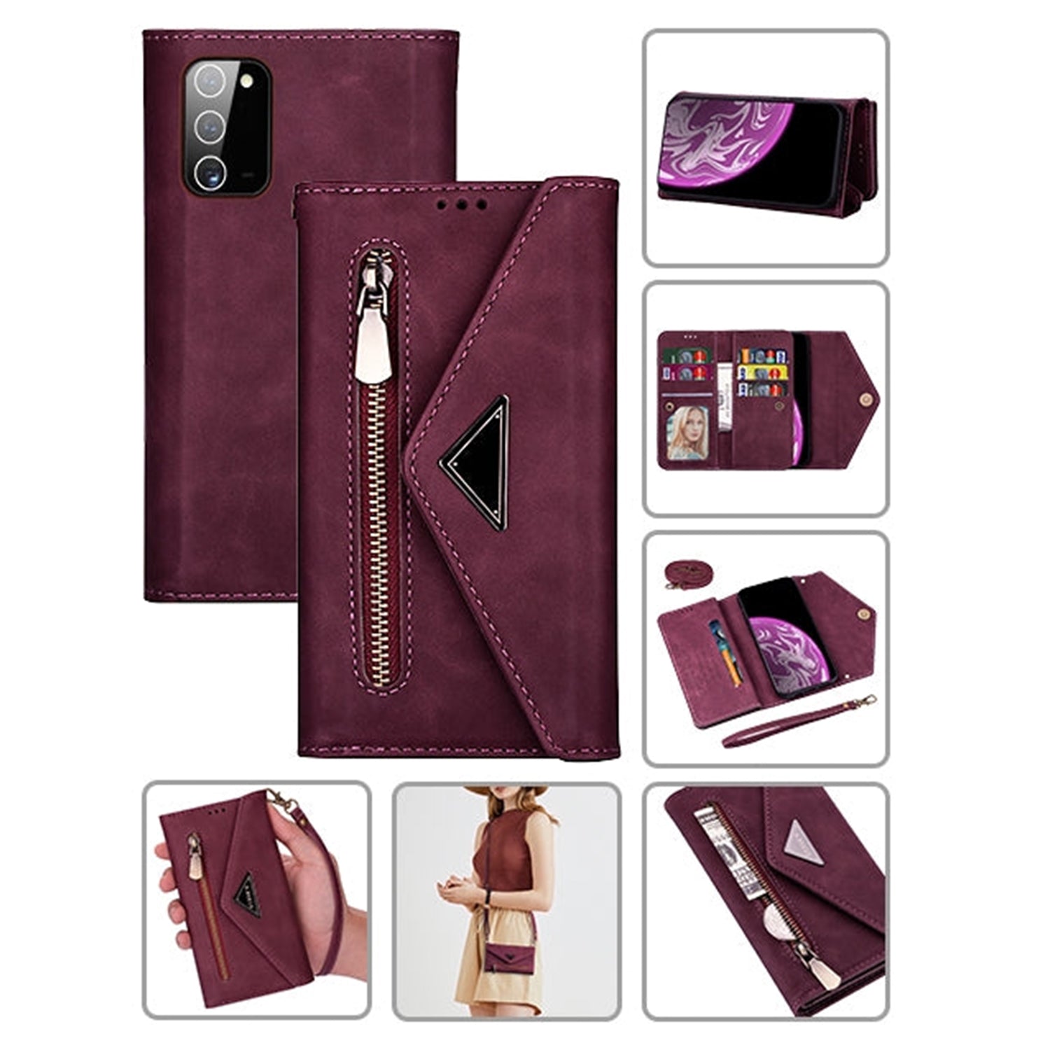 Samsung Galaxy Note 20  2 IN 1 Leather Wallet Case with 7 Credit Card Slots