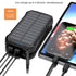 PD&2USB Ports Waterproof 16000mAh Solar Charger Powr Bank with LED Light