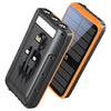 Solar fast charging with 3 LED lights and 3 cables ower bank support wireless-Orange