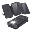 20000mAh Solar fast charging with  LED lights bank support wireless charging-Black