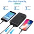 20000mAh Solar fast charging with  LED lights bank support wireless charging-Black