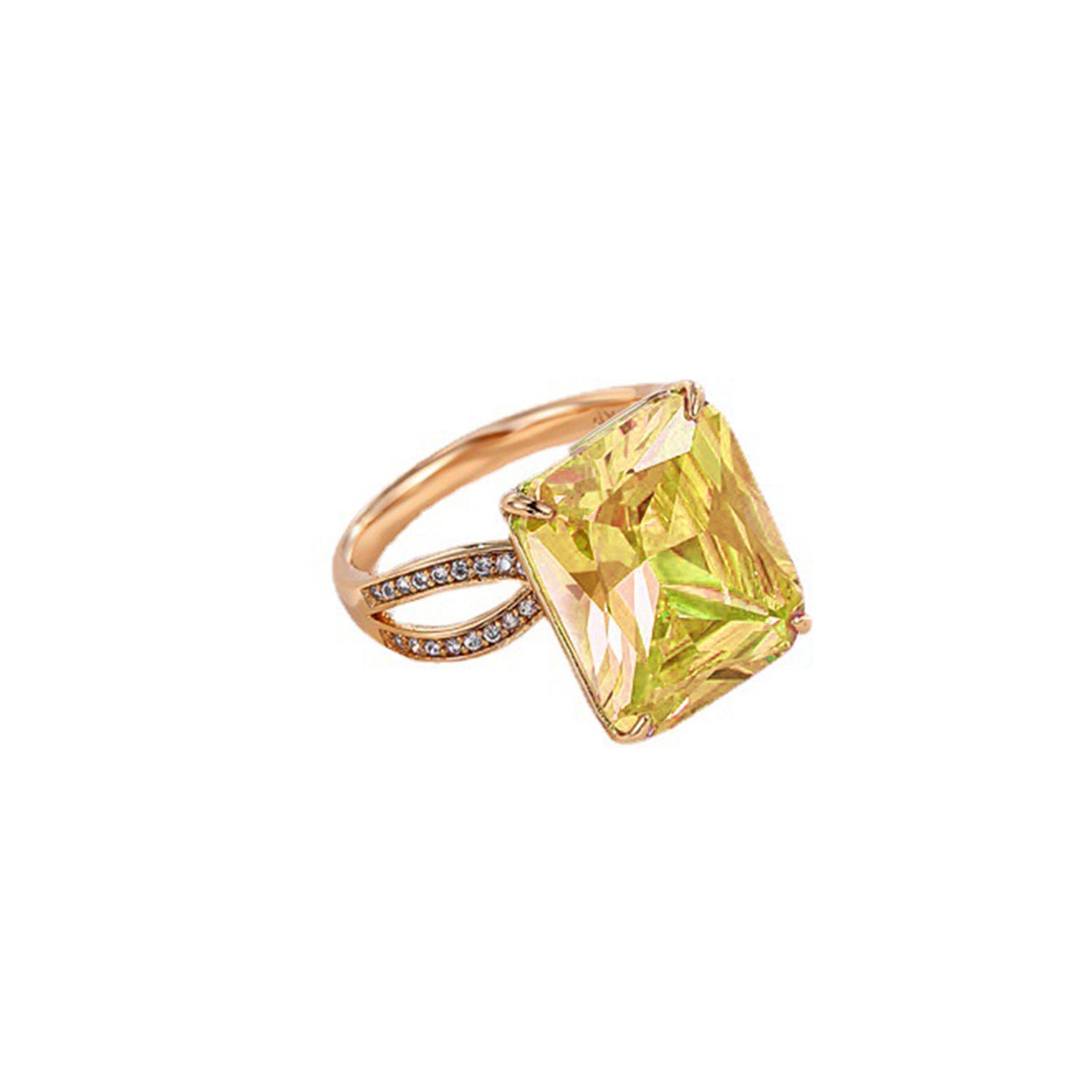 Simple geometric square fashion trendy classical temperament atmospheric niche light luxury ring(JRCF-1290)