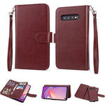 Samsung Galaxy S10 (6.1") 2 in 1 Leather Wallet Case With 9 Credit Card Slots and Removable Back Cover