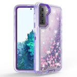 Samsung Galaxy S22 Transparent Floating Glitter Heavy Duty Case