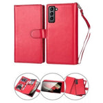 S22 2 IN 1 Leather Wallet Case with 9 Credit Card Slots and Removable Back Cover