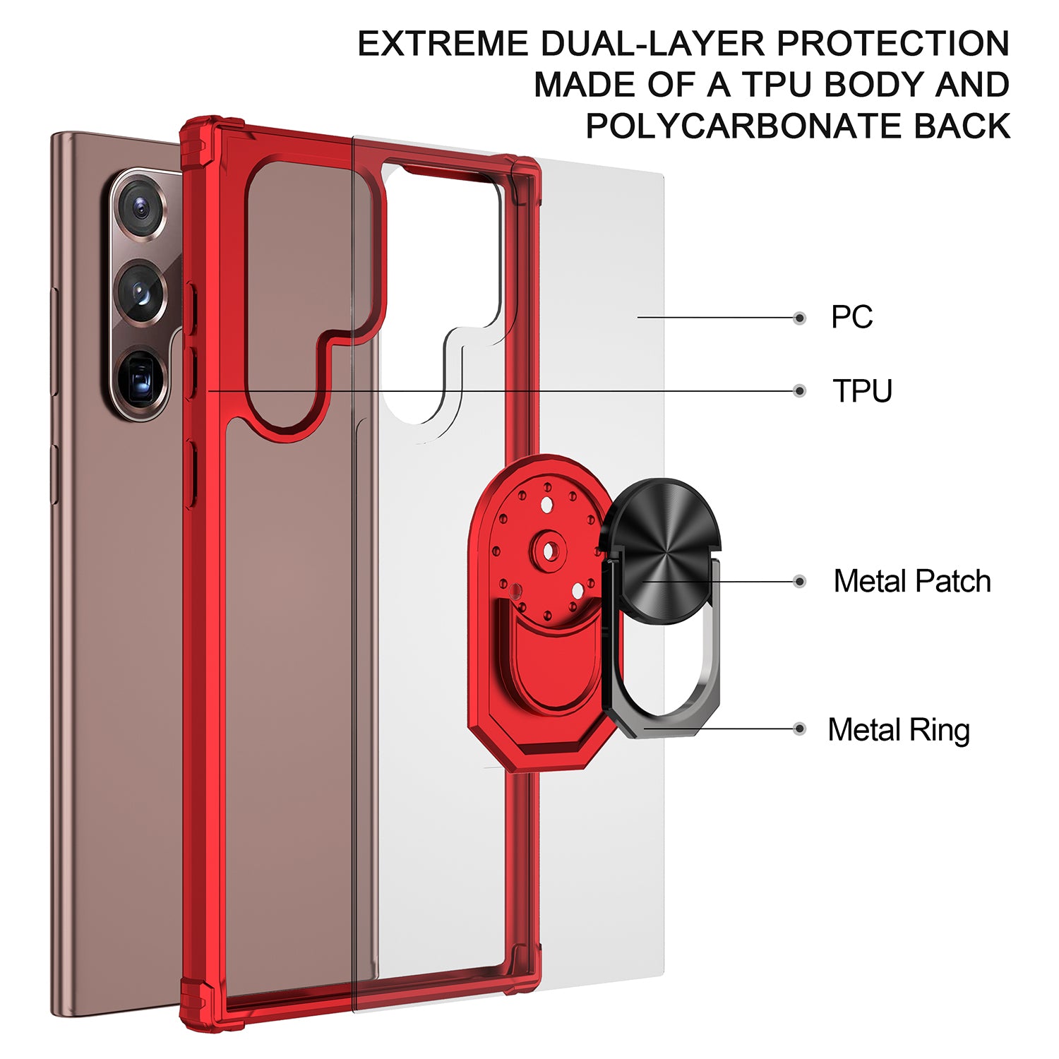 Samsung Galaxy S22 UItra Acrylic transparency magnetic GPS Car Mount Phone holder case