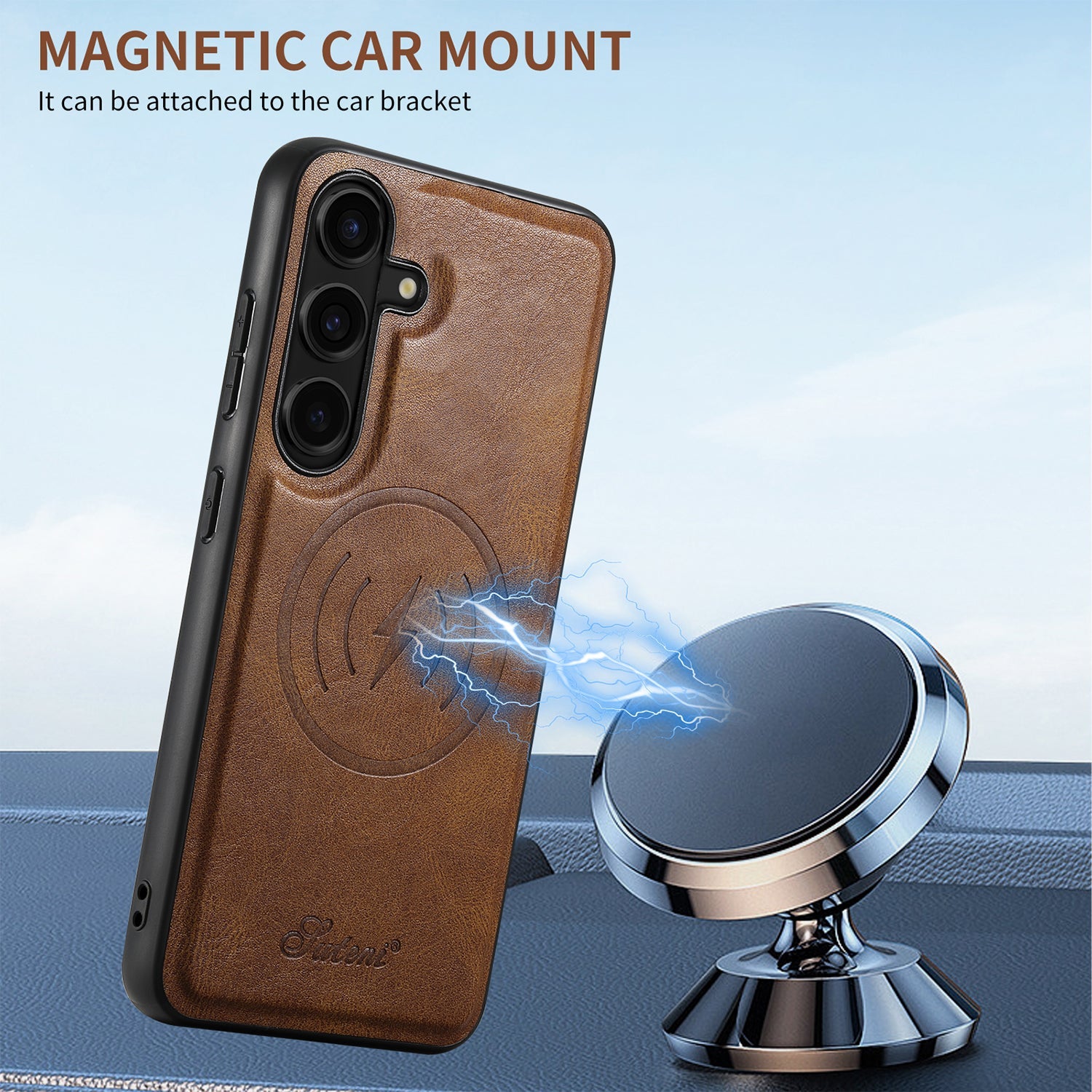 Samsung Galaxy S24 Plus Magnetic PU Leather Wallet Card Slot Case Wireless Charging