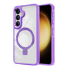 Samsung Galaxy S24 Plus Transparent Magnetic Attraction Holder Mobile Phone Case