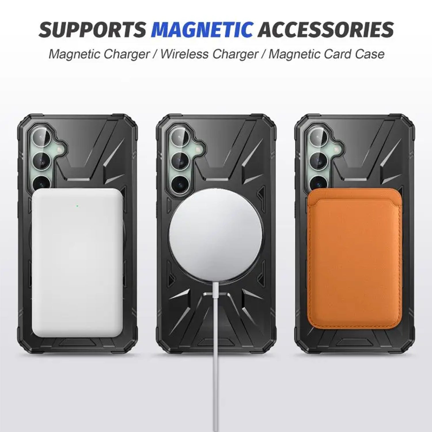 Samsung Galaxy S24 Plus Magnetic with 360 Degree Rotating Ring Stand, Heavy Duty Phone Case