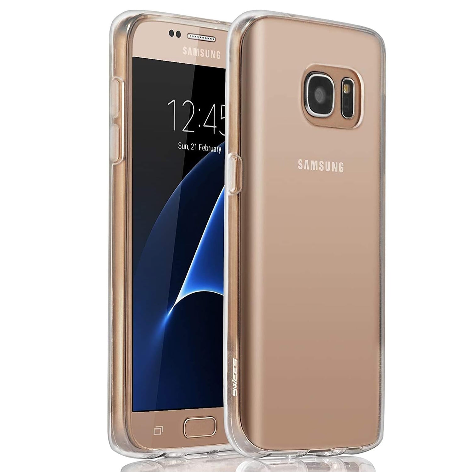 Transparent TPU Case Shockproof Drop Resistant Case Cover for Galaxy S7 Edge - Clear