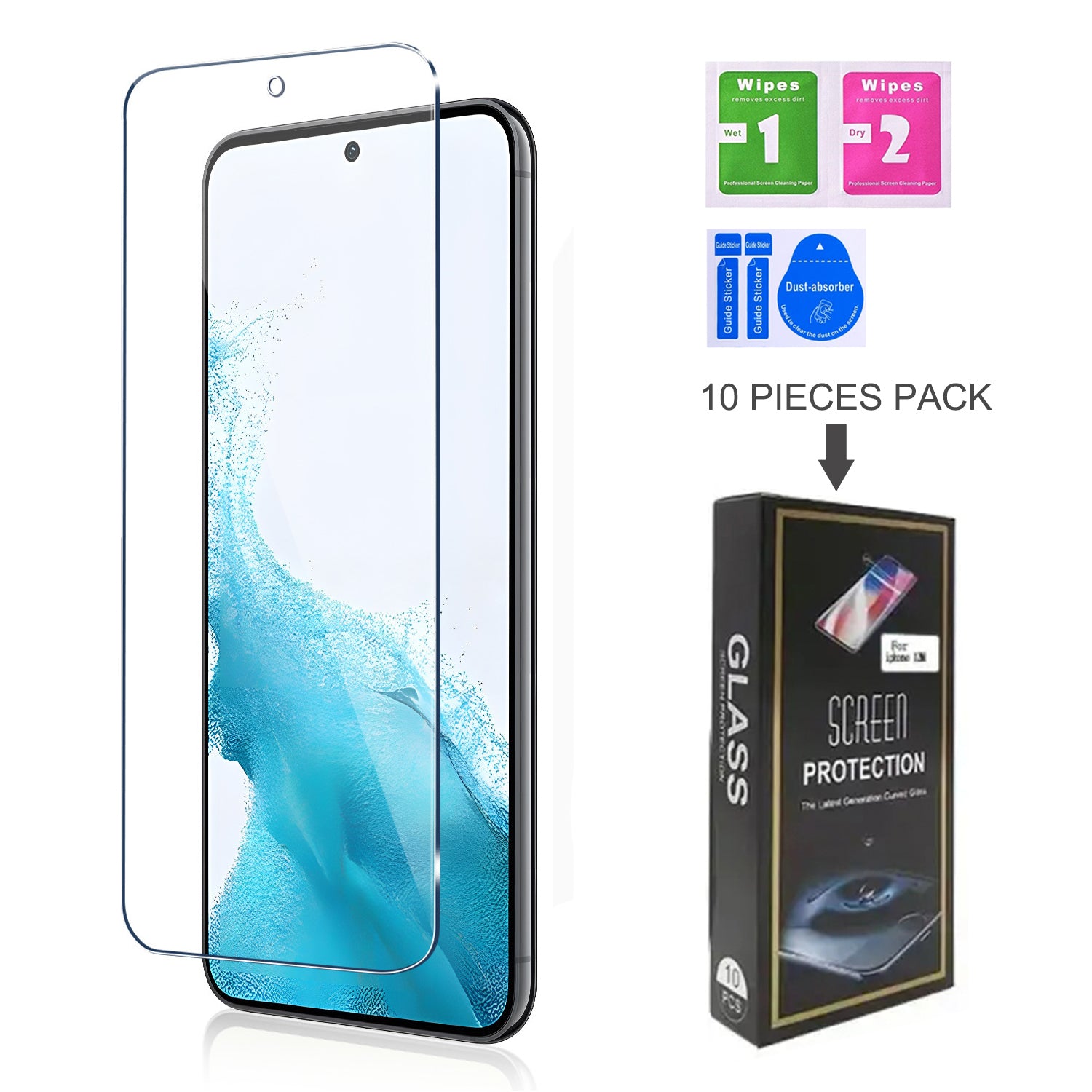 Samsung Galaxy A54 Clear 10 Pack Tempered Glass