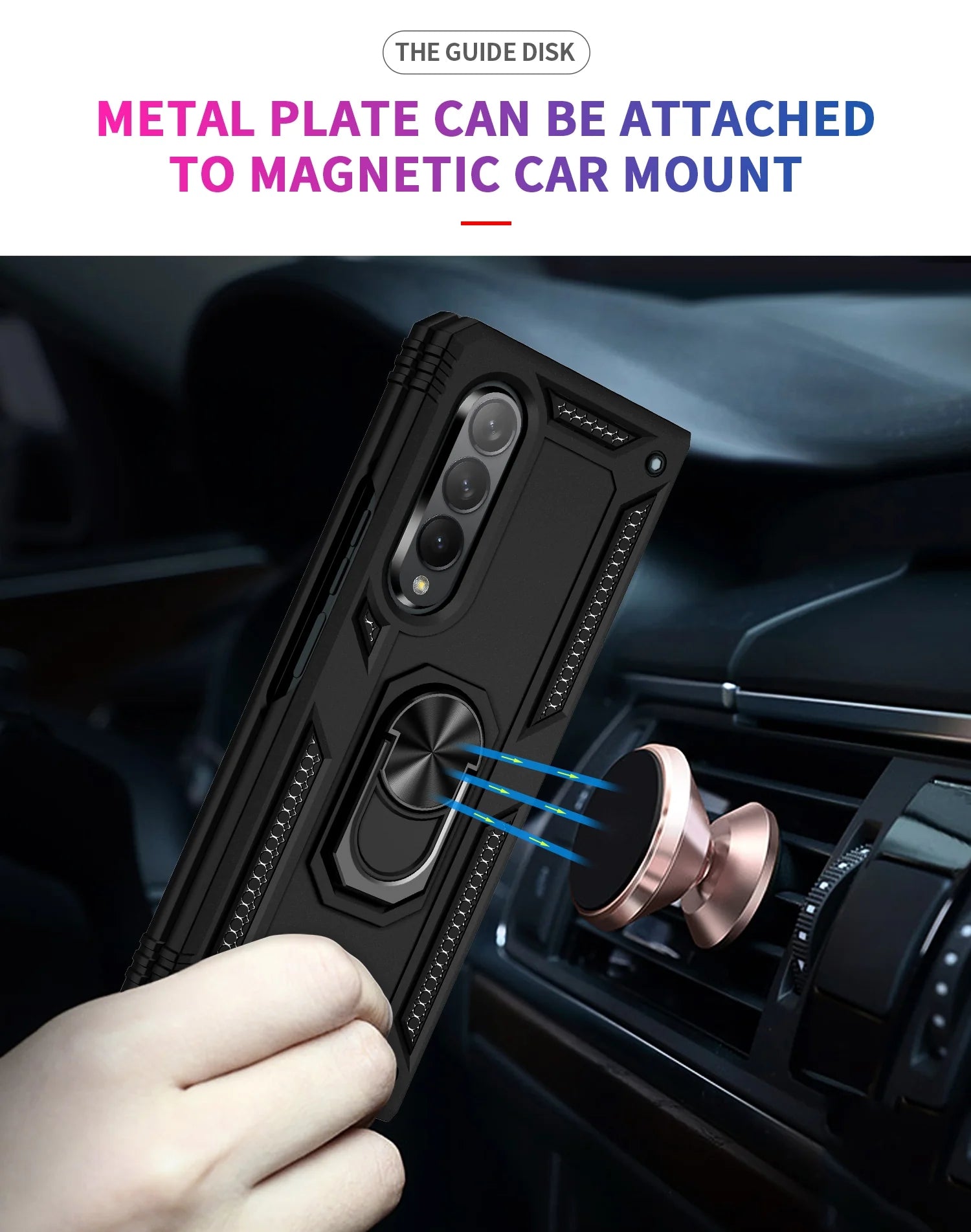 Samsung Galaxy Z Fold 3 Ring Magnetic GPS car mount Phone Holder case