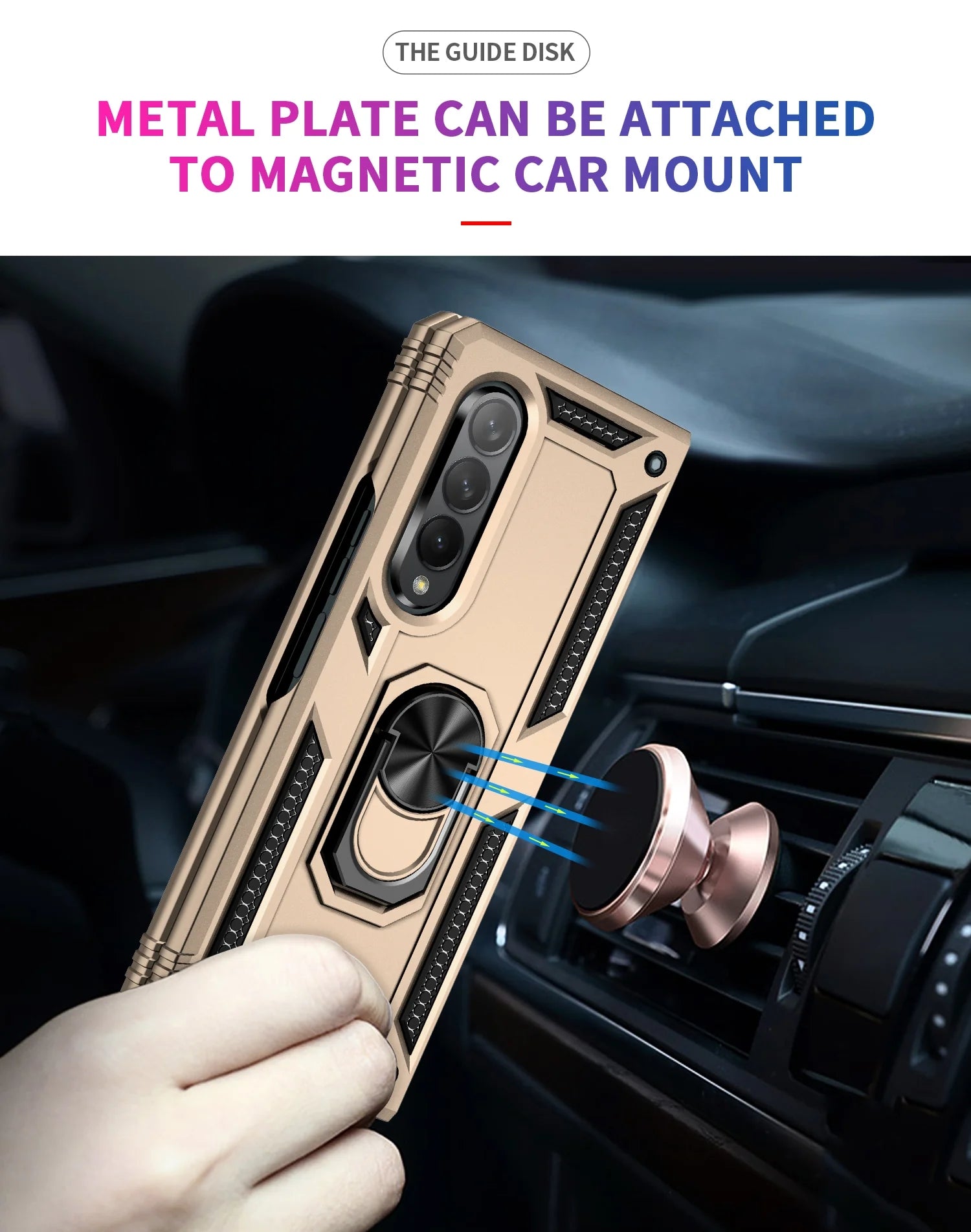 Samsung Galaxy Z Fold 3 Ring Magnetic GPS car mount Phone Holder case