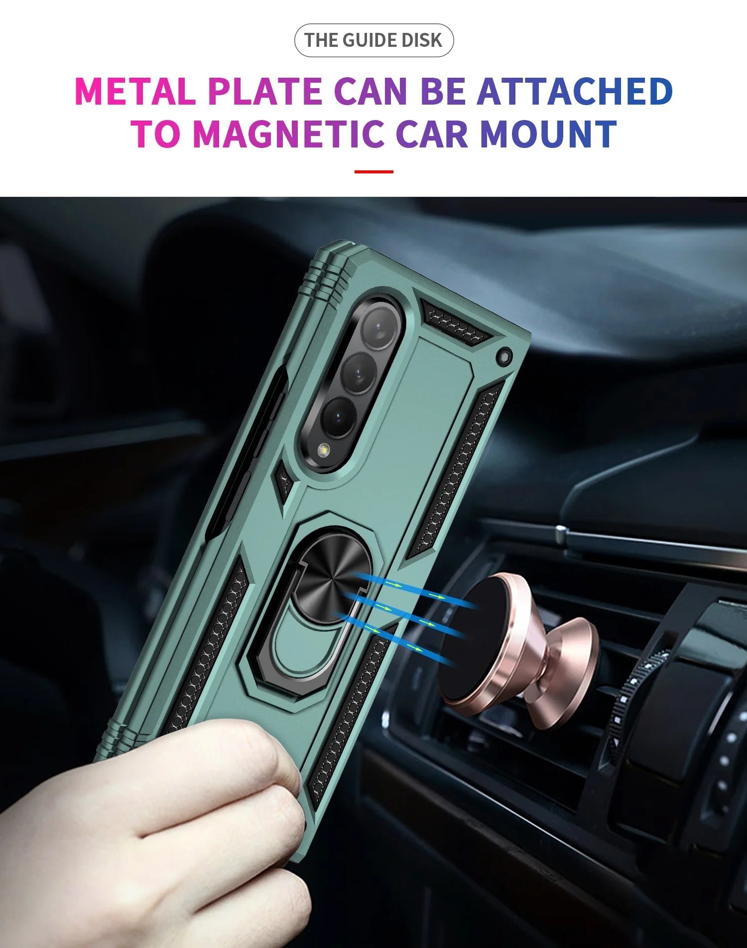 Samsung Galaxy Z Fold 3 Ring Magnetic GPS car mount Phone Holder case