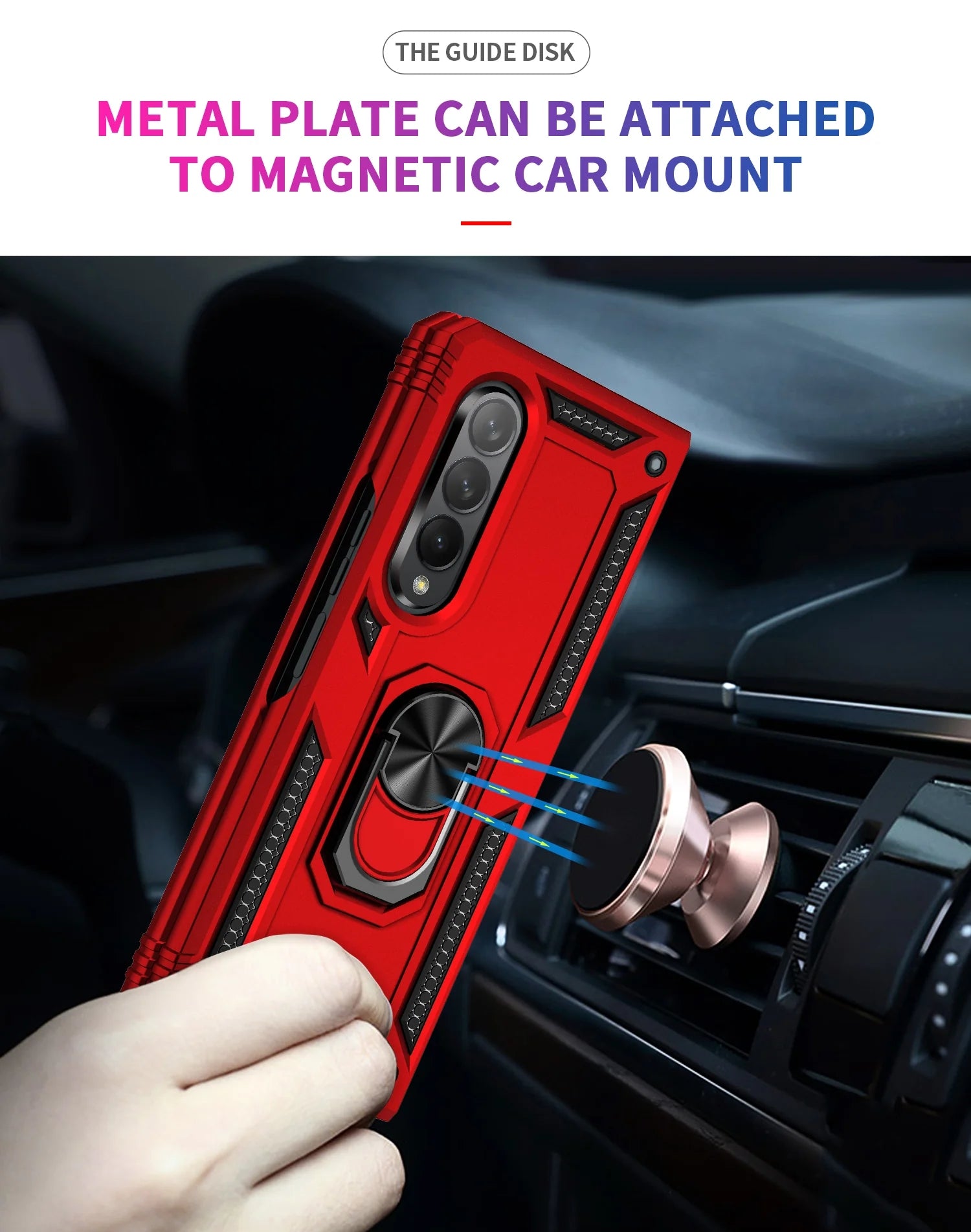 Samsung Galaxy Z Fold 3 Ring Magnetic GPS car mount Phone Holder case