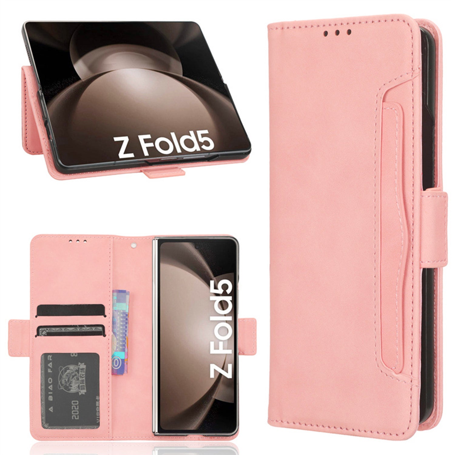 Samsung Galaxy Z Fold 5 Multi Slot Leather Cover Case