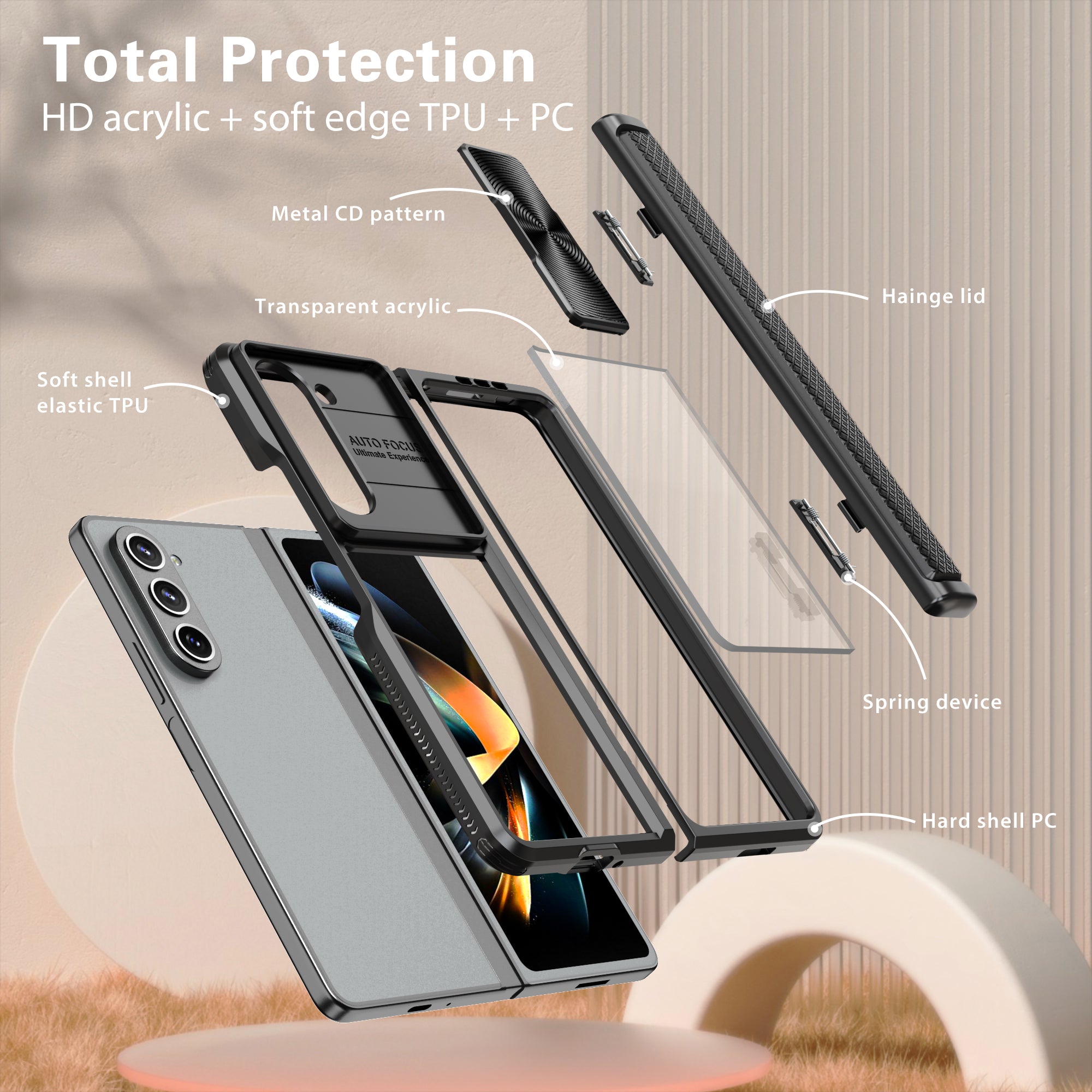 Samsung Galaxy Z Fold 5 Transparent Acrylic Folding Screen Case