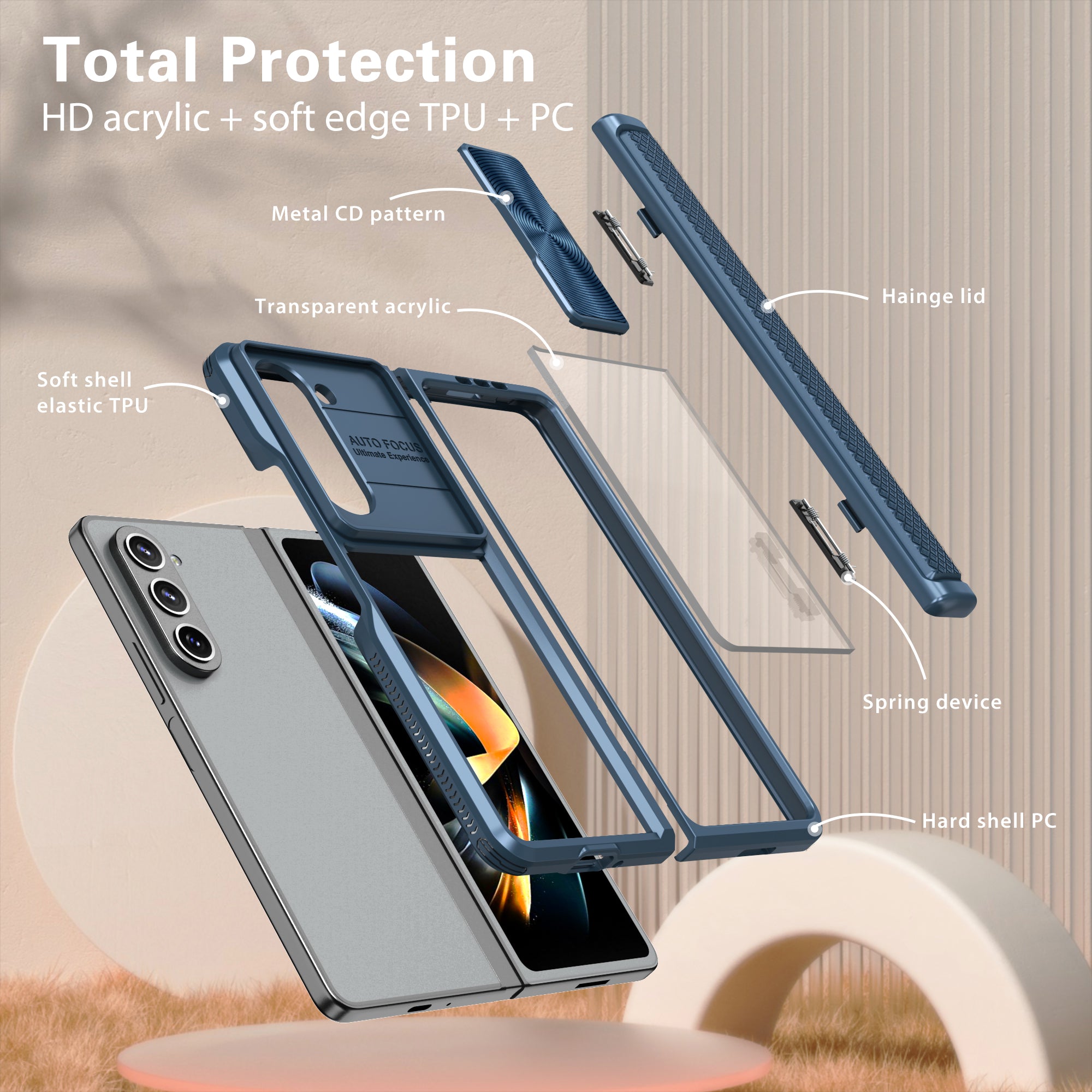 Samsung Galaxy Z Fold 5 Transparent Acrylic Folding Screen Case