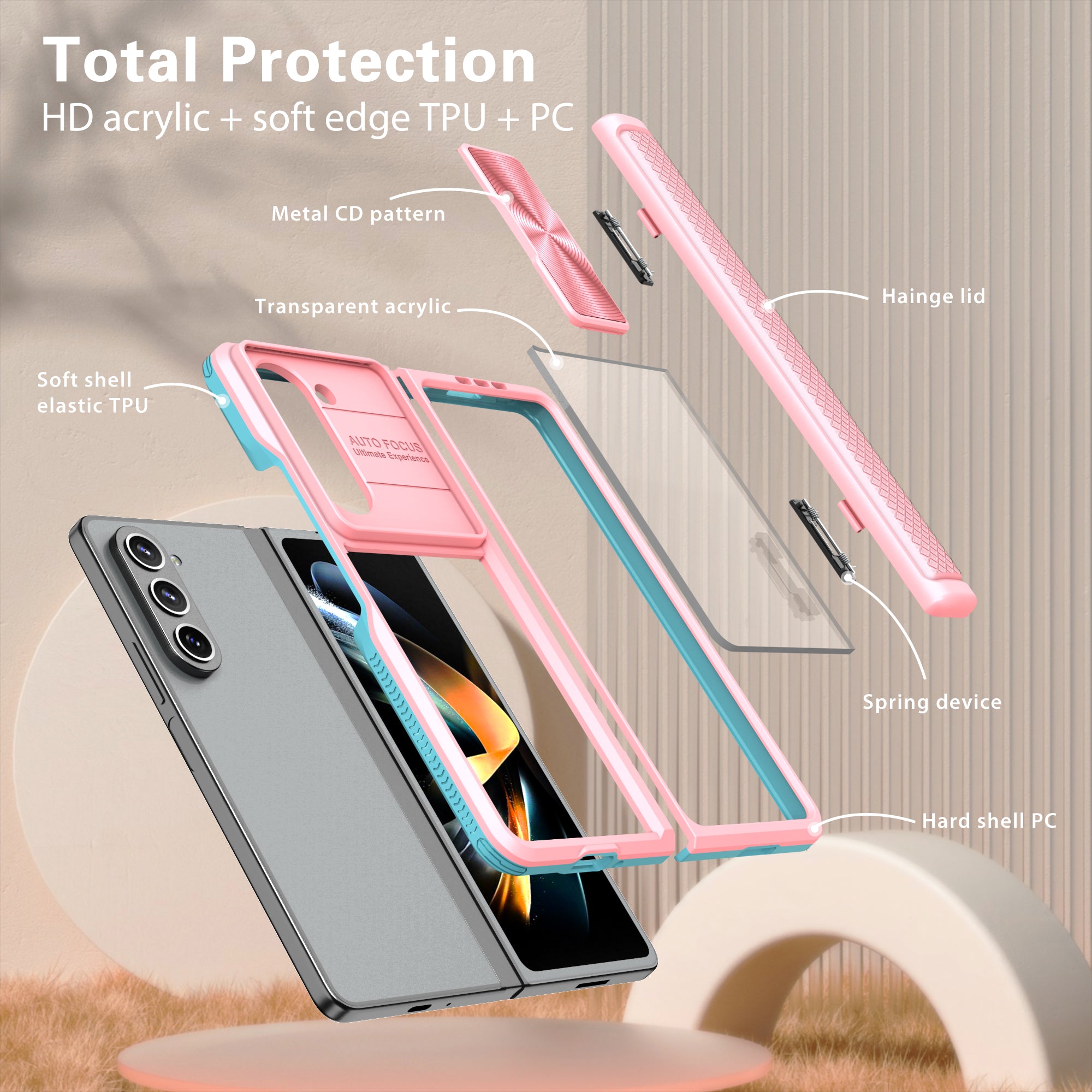 Samsung Galaxy Z Fold 5 Transparent Acrylic Folding Screen Case