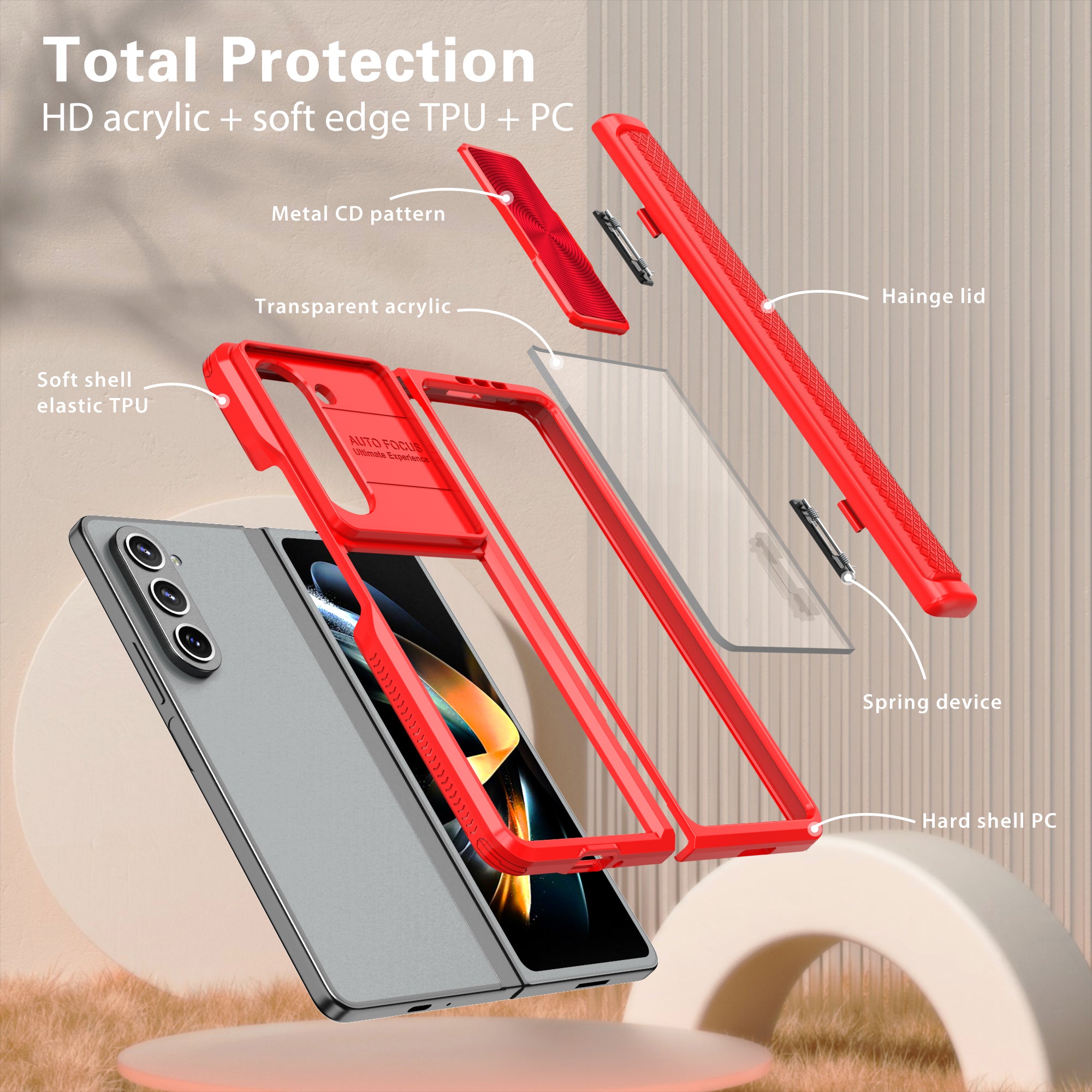 Samsung Galaxy Z Fold 5 Transparent Acrylic Folding Screen Case