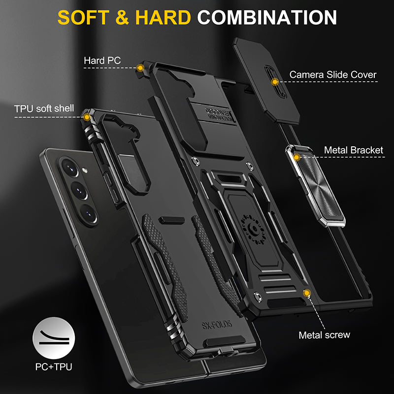 Samsung Galaxy Z Fold 5 Sliding Window With Kickstand Phone Case