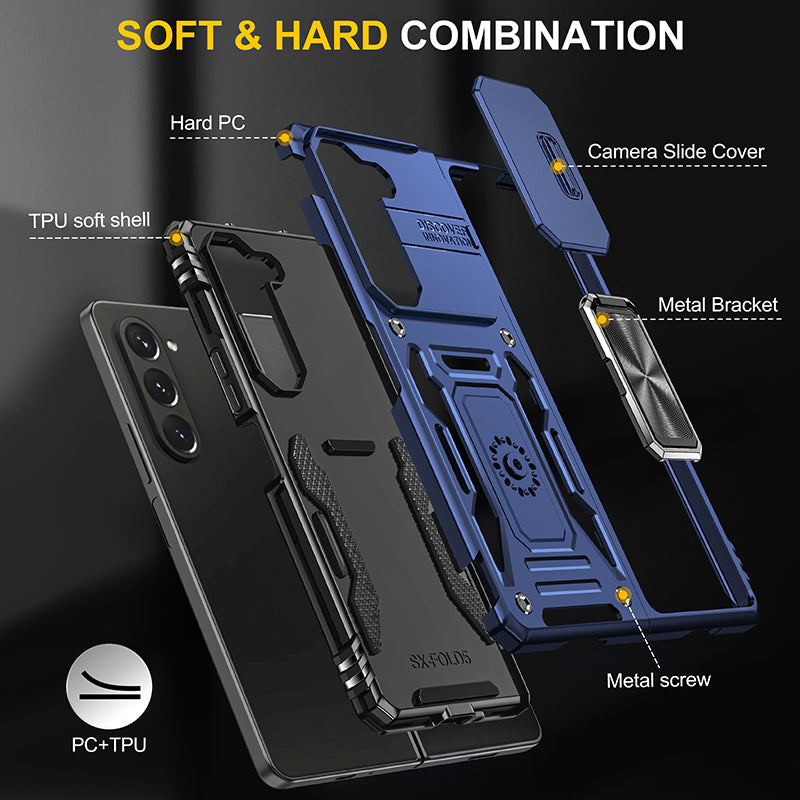 Samsung Galaxy Z Fold 5 Sliding Window With Kickstand Phone Case