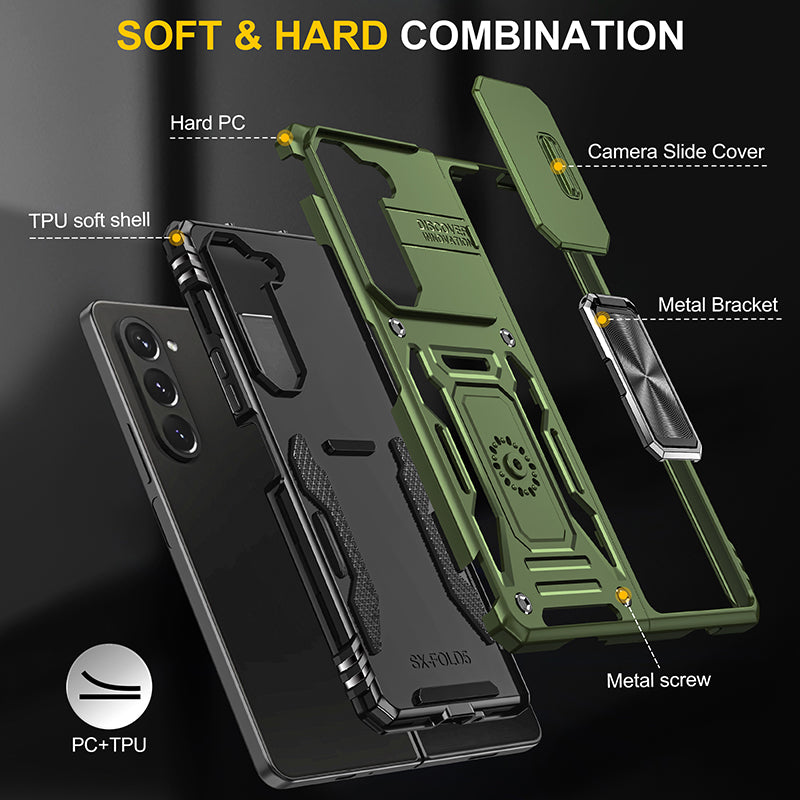 Samsung Galaxy Z Fold 5 Sliding Window With Kickstand Phone Case