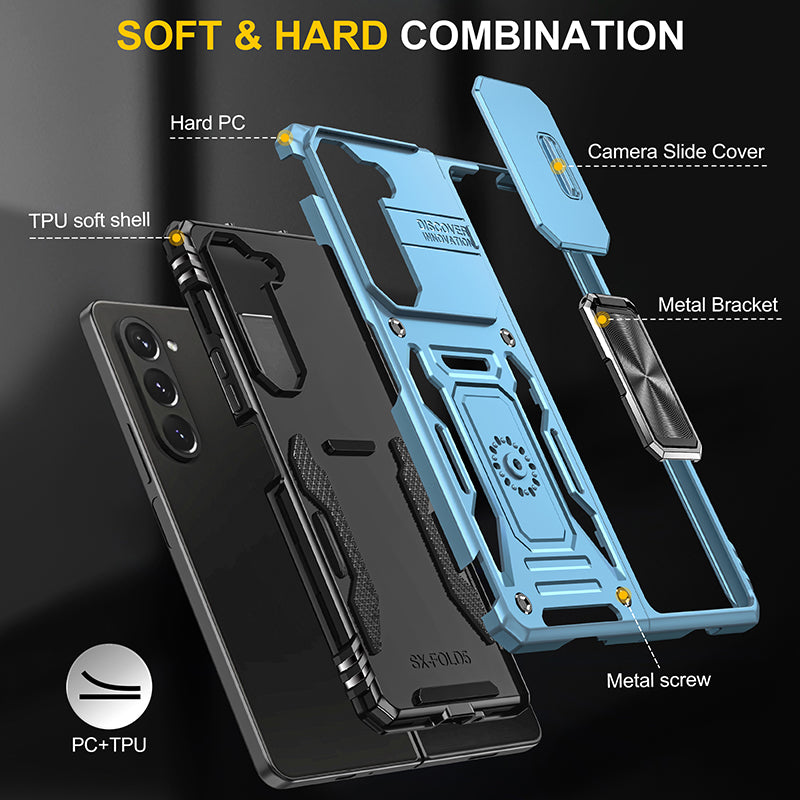 Samsung Galaxy Z Fold 5 Sliding Window With Kickstand Phone Case